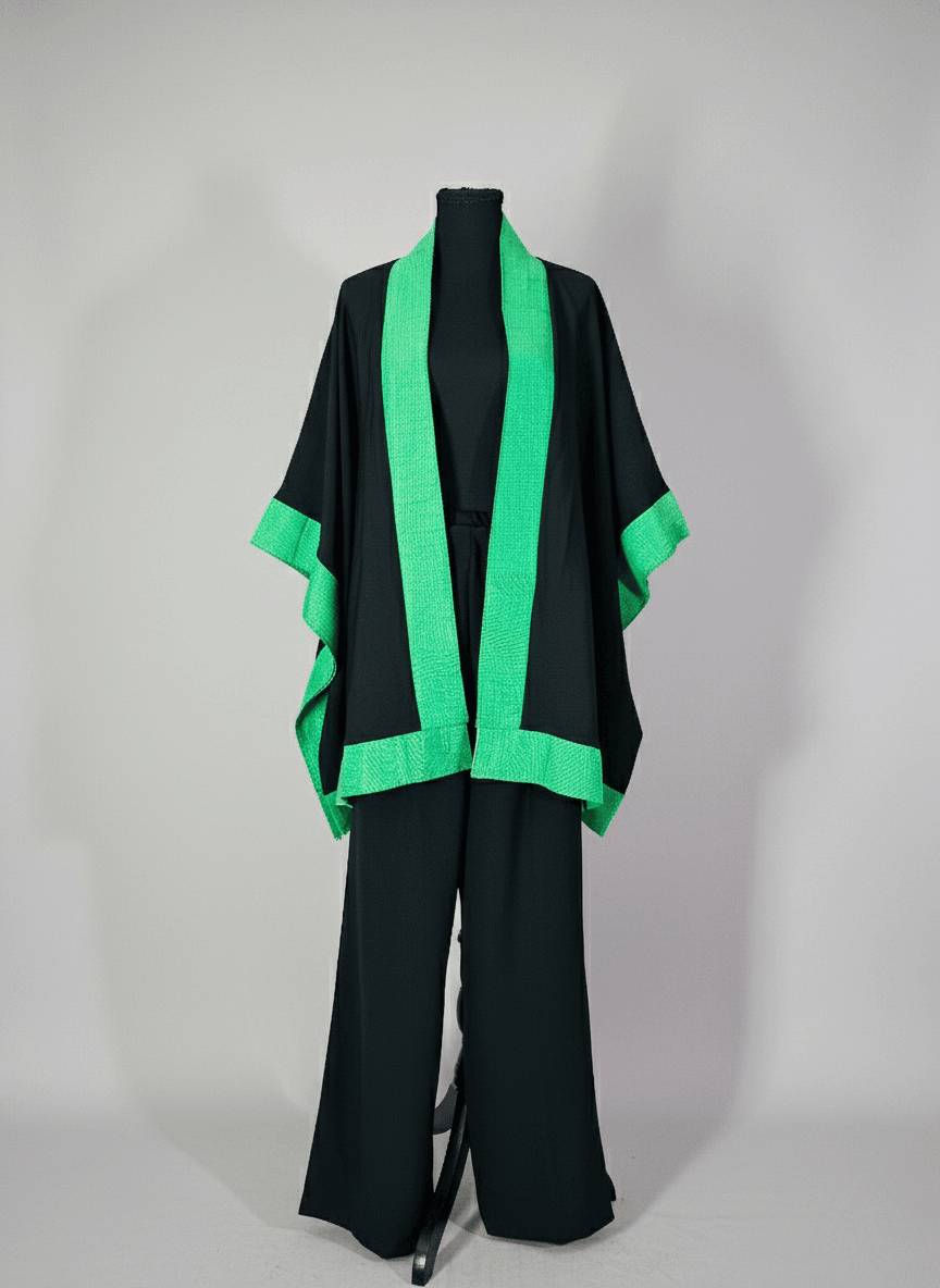 Emerald Aso-Oke Kimono(2-Piece Set) image 2