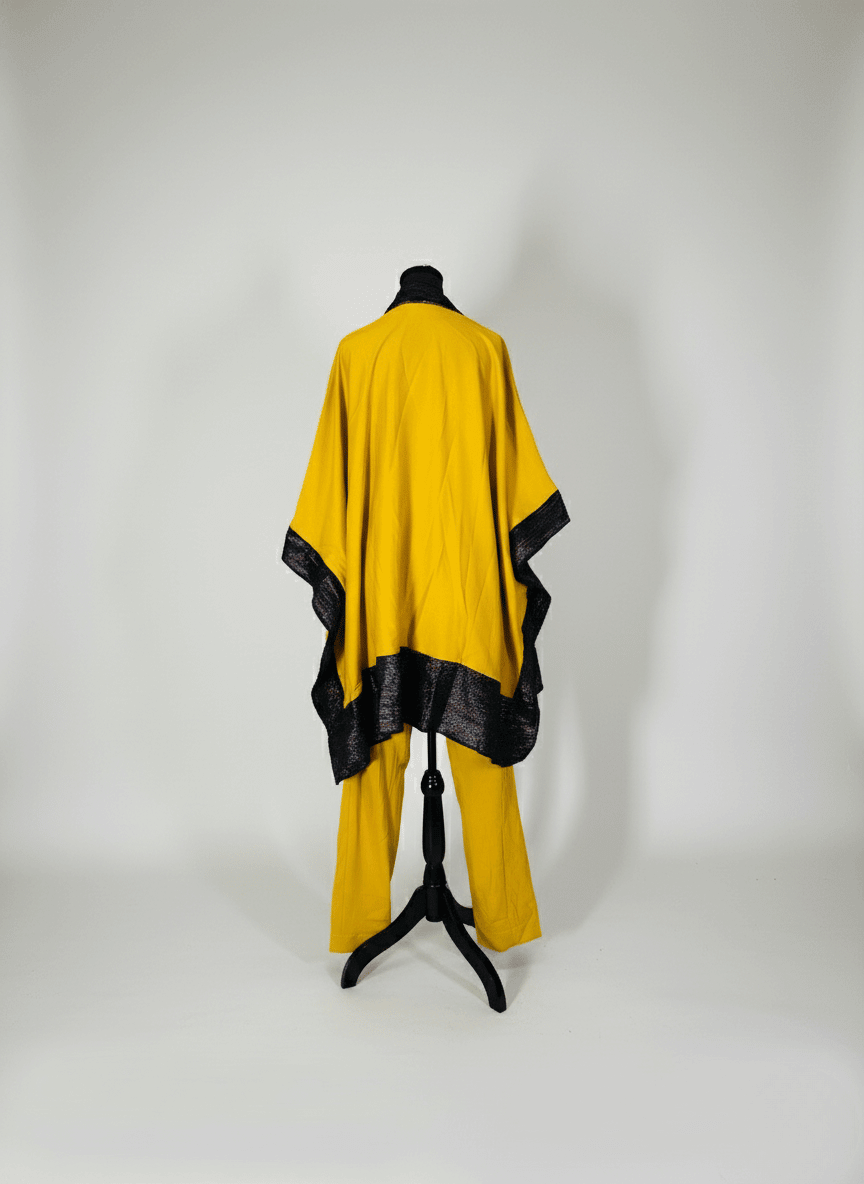 Mustard Aso-Oke Kimono(2-Piece Set) image 1