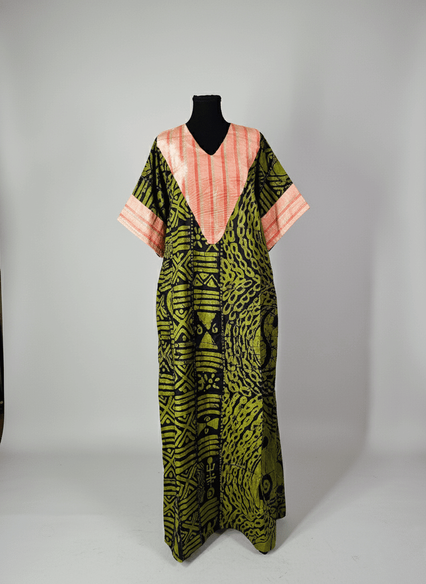 Olive Adire Bubu Dress image 2