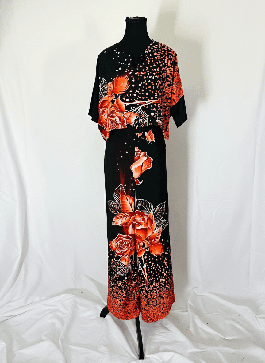 Crimson Bloom Crop Set(2-Piece Set) image 2