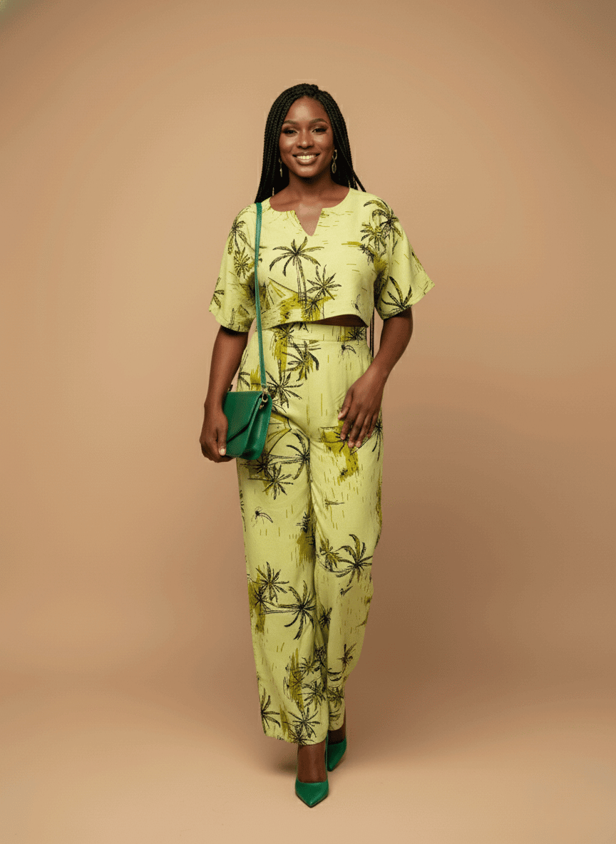 Palm Breeze Crop Set(2-Piece) - One-Size Plus image