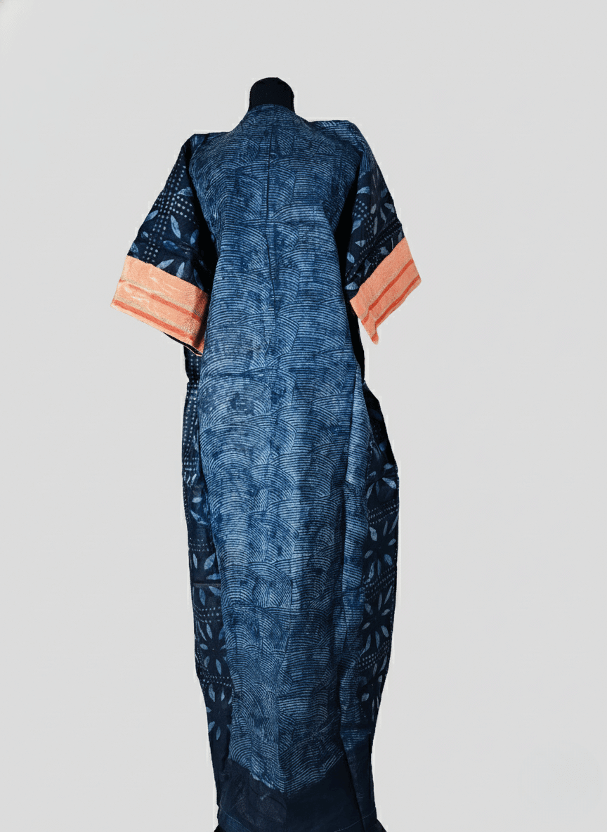 Navy Adire Bubu Dress image 1