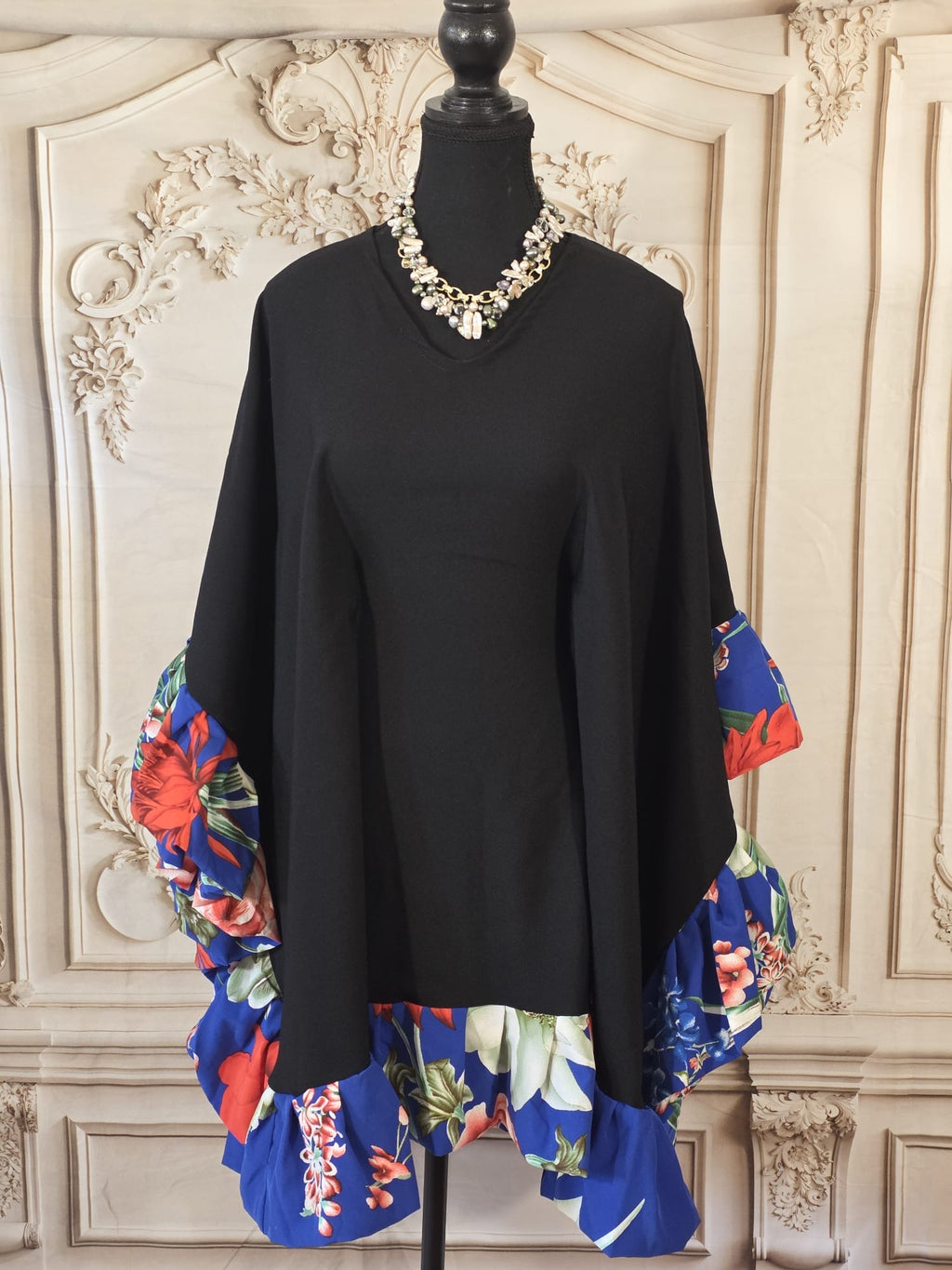 Royal Bloom Poncho Dress image 1