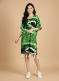 Green Battik Tassel Dress image 0