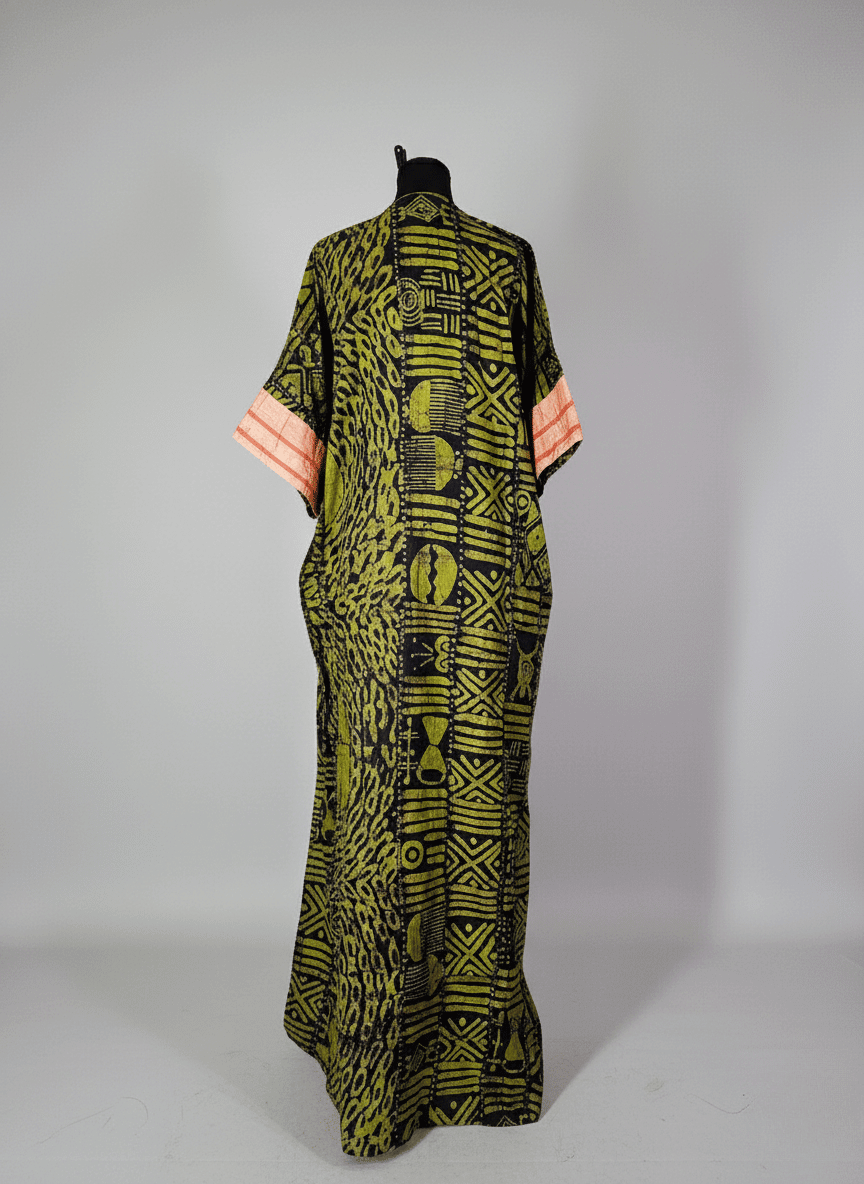 Olive Adire Bubu Dress image 1