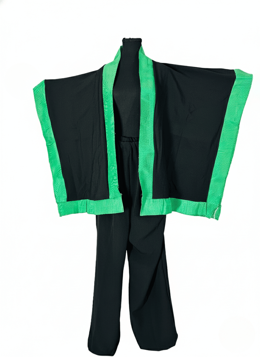 Emerald Aso-Oke Kimono(2-Piece Set) image 1