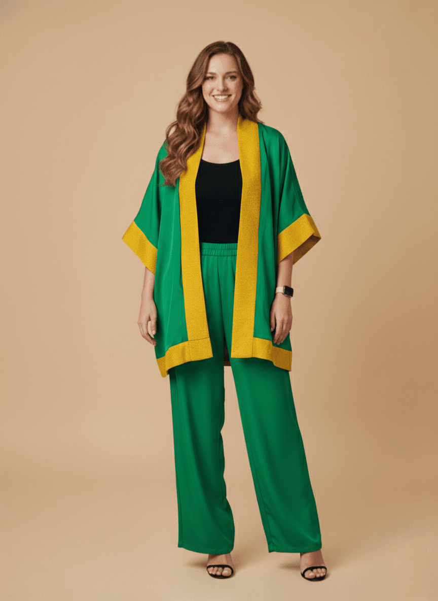 Green Luxe Kimono(2-Piece Set) image 0
