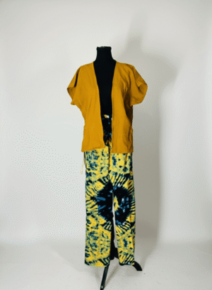 Mustard Tie-Dye Kimono1