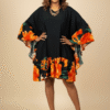 Tropical Bloom Poncho Dress